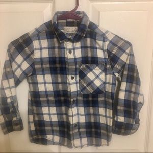 Zara kids button down plaid flannel shirt size 6